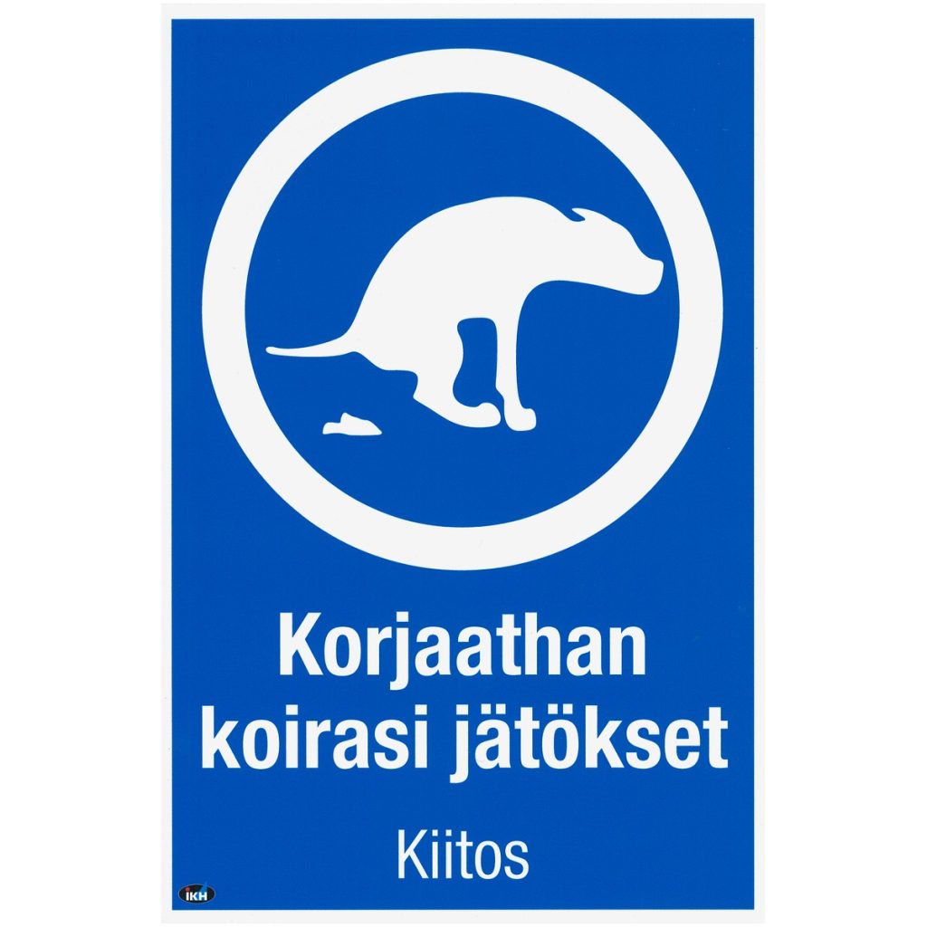 Zīme savākt suņu atliekas 200×300 muovi