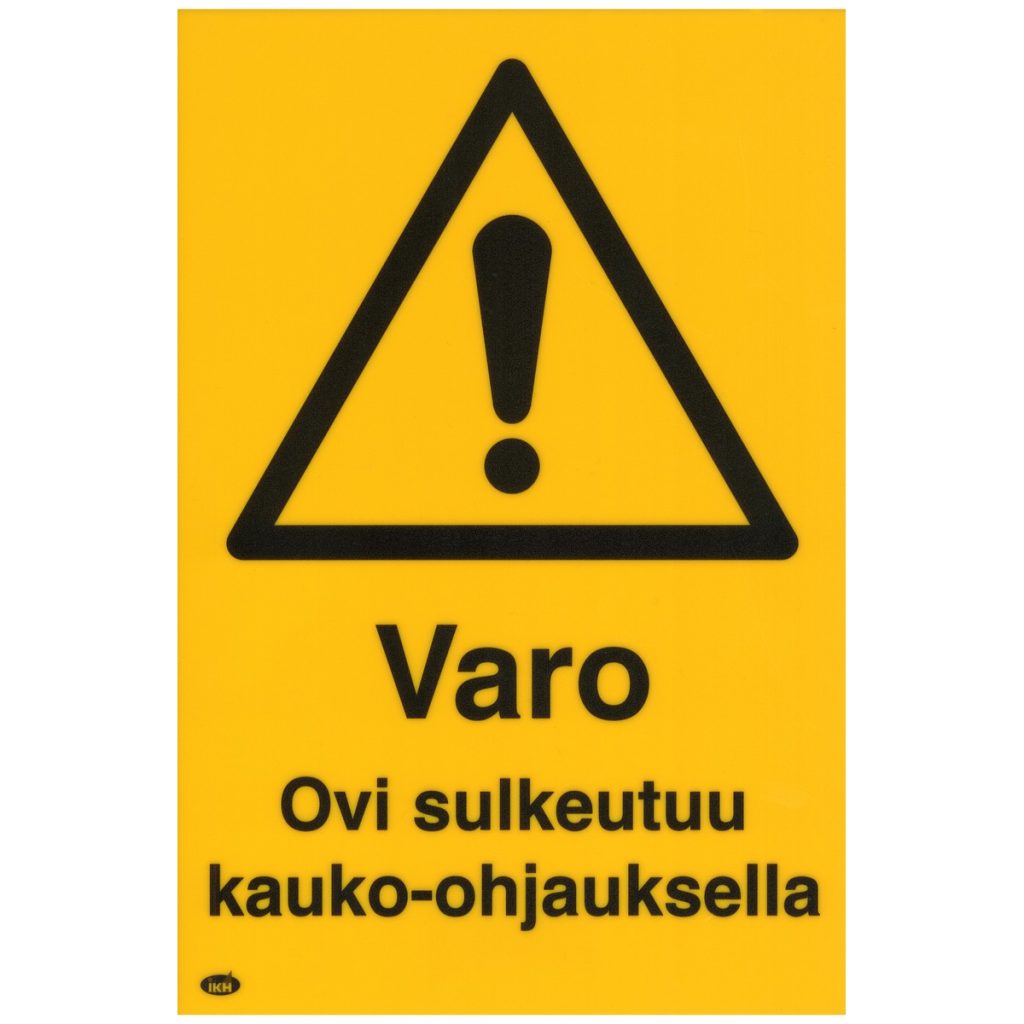 Zīme varo. ovi sulkeutuu kauko-ohjauksella 200×300