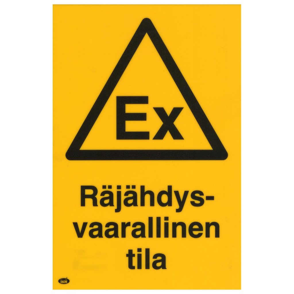 Zīme räjähdysvaarallallinen tila 200×300