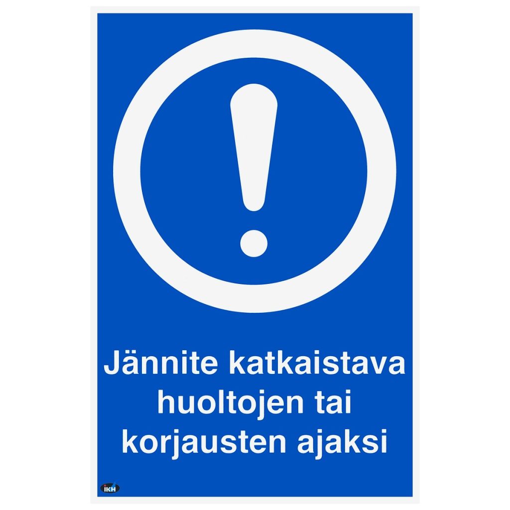 Zīme jännite katkaistava huol/kor 200×300 plastic