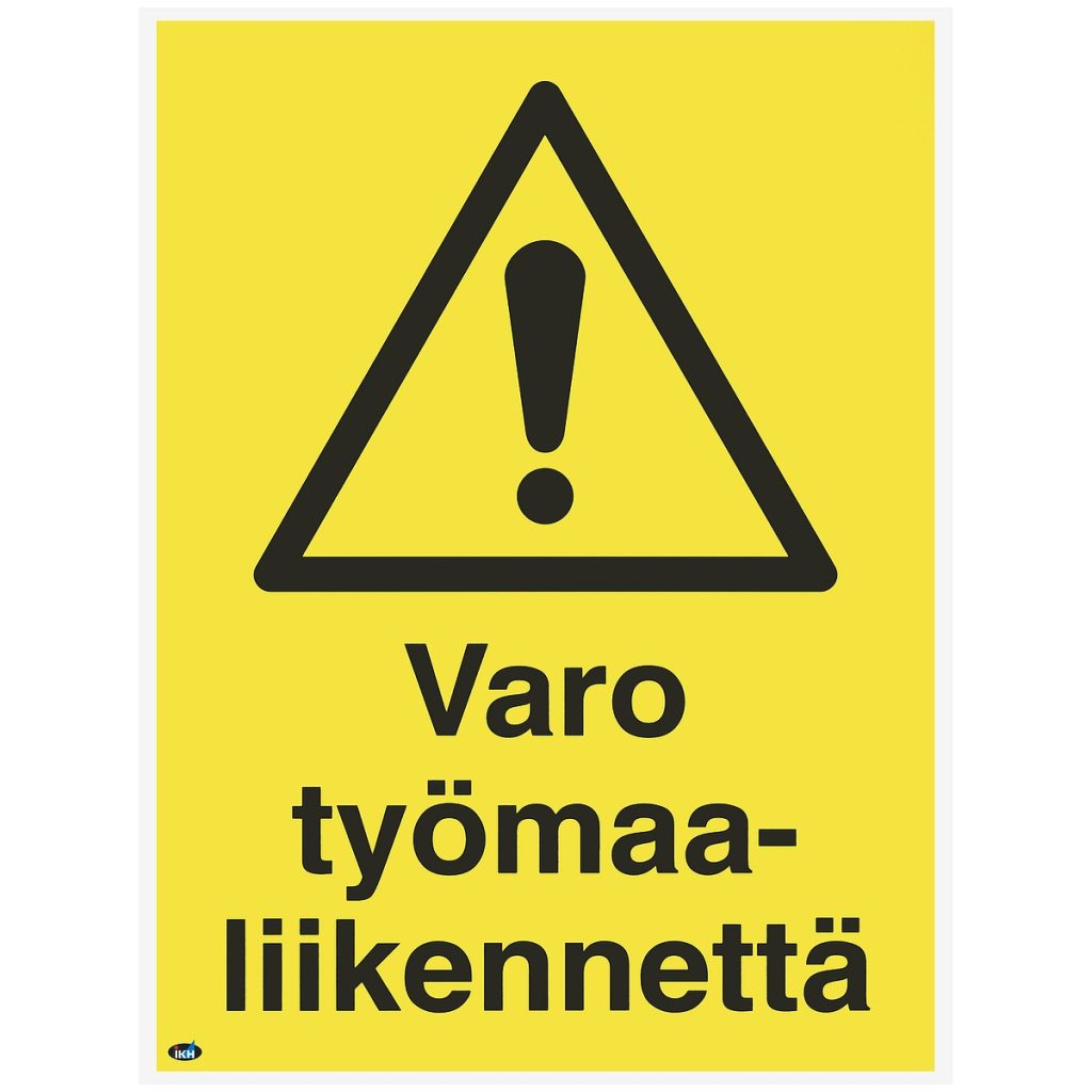 Zīme varo työmaaliikennettä 300×400 plastmasas