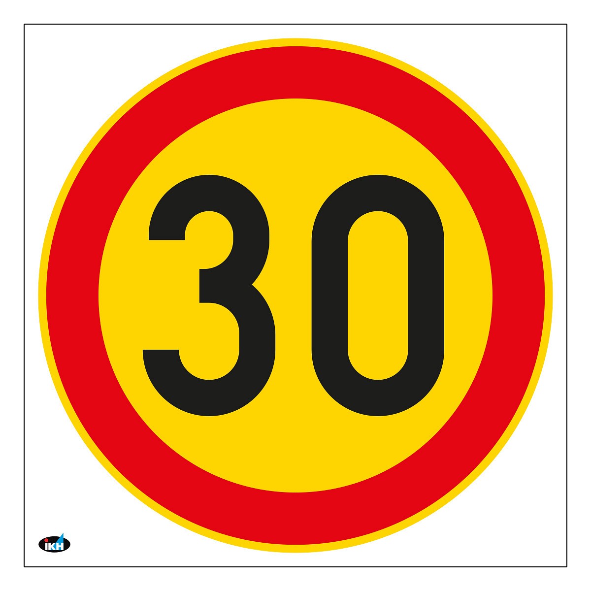 Zīme ātruma ierobežojums 30km/h 200×200 plastmasas