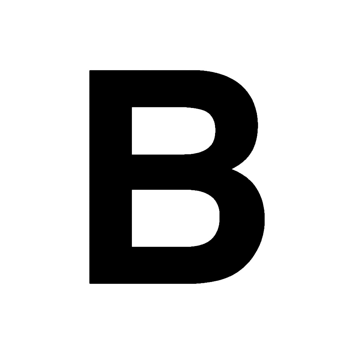 Noņemama b burta 100 mm uzlīme