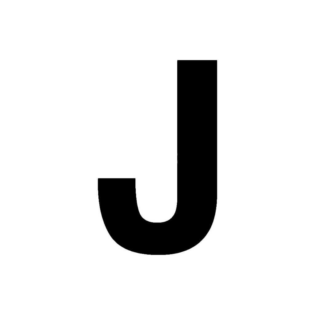 Noņemama burta j 100 mm uzlīme
