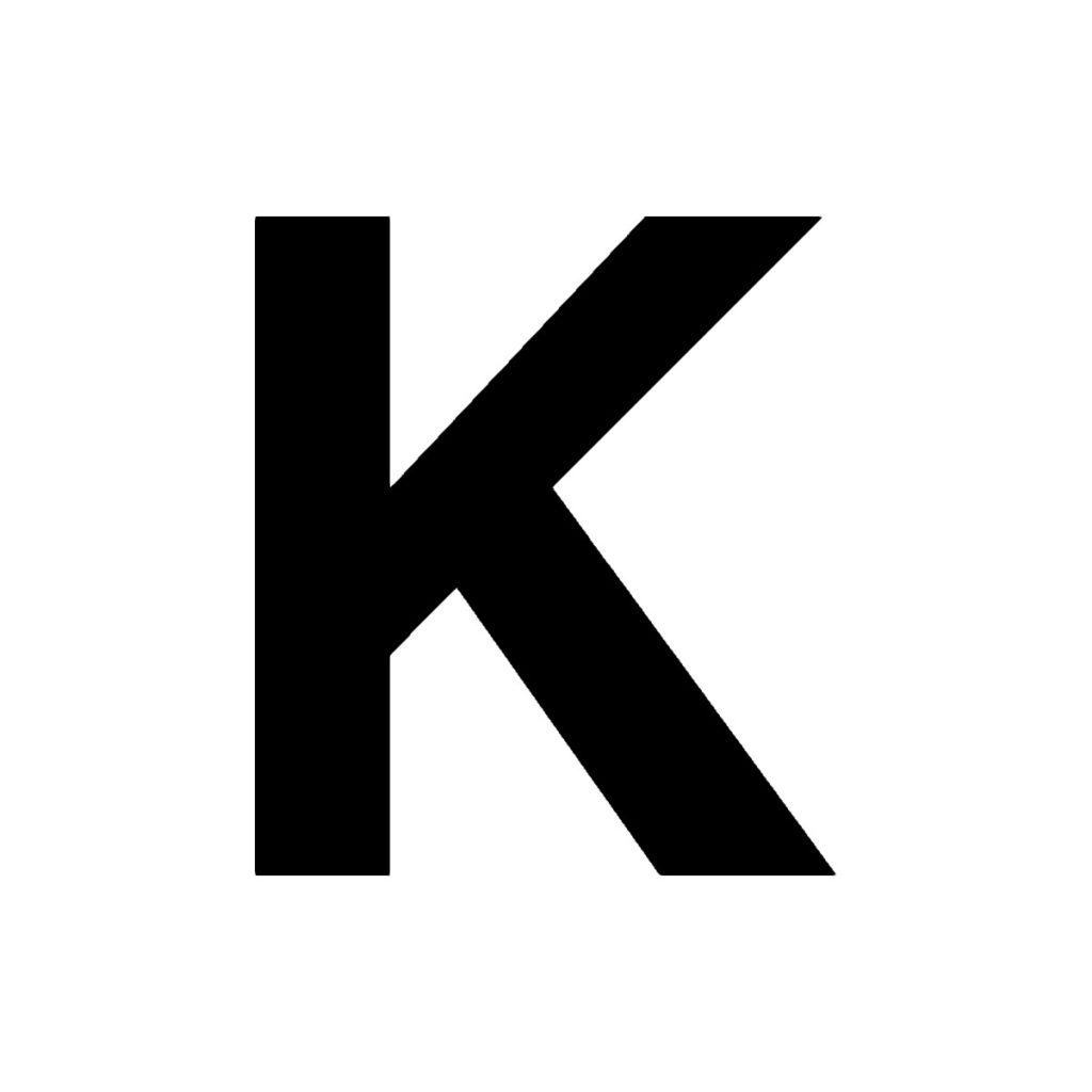 Noņemama k burta 100 mm uzlīme
