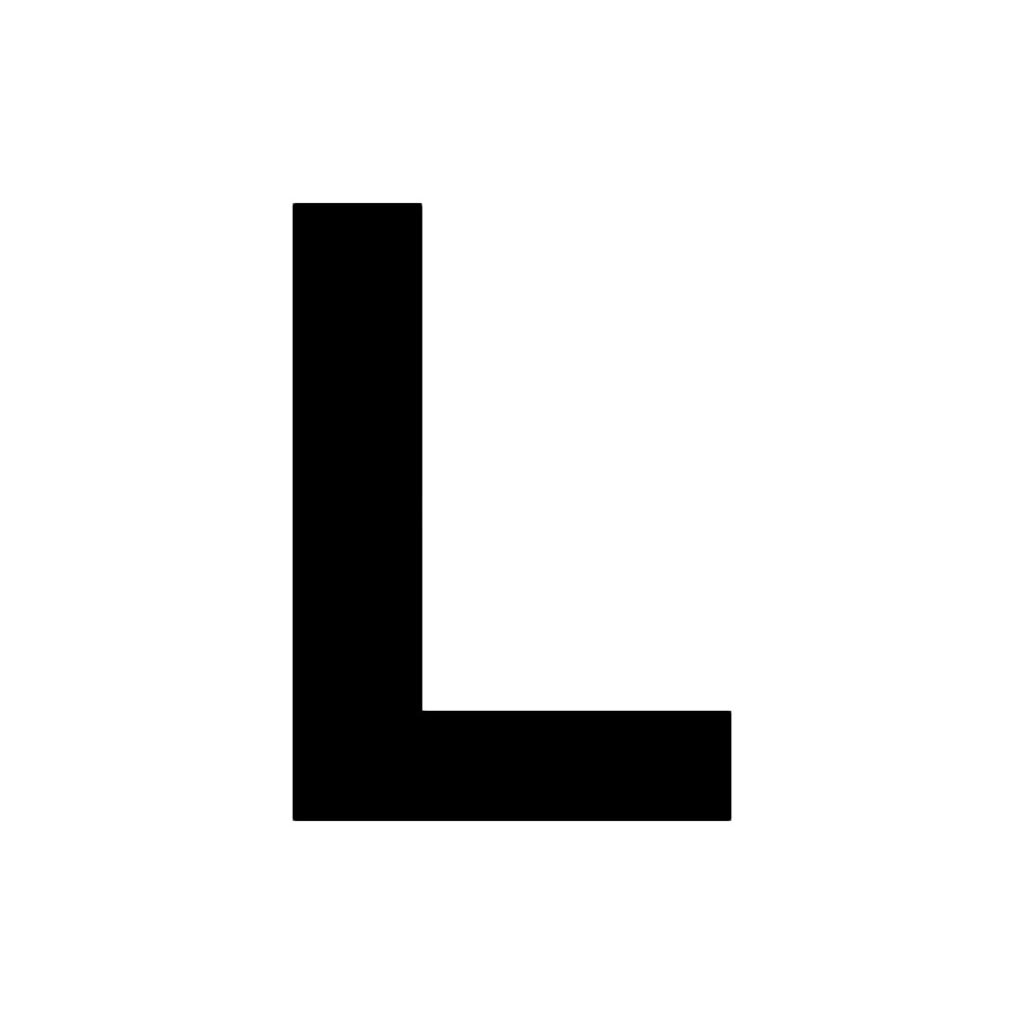 Noņemama burta l 100 mm uzlīme