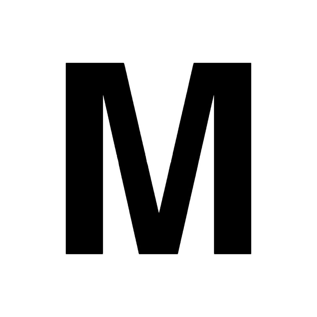Noņemama burta m 100 mm uzlīme