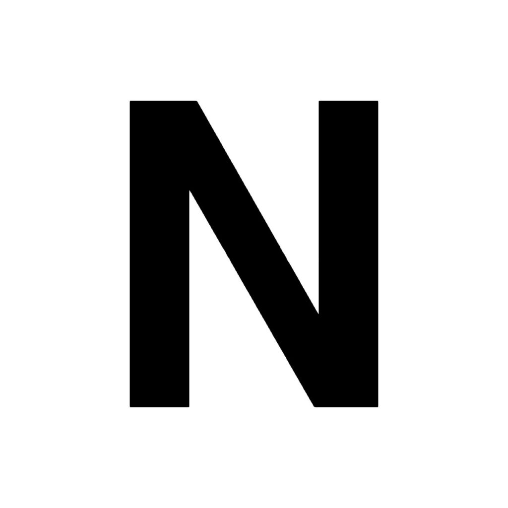 Noņemama n burta 100 mm uzlīme