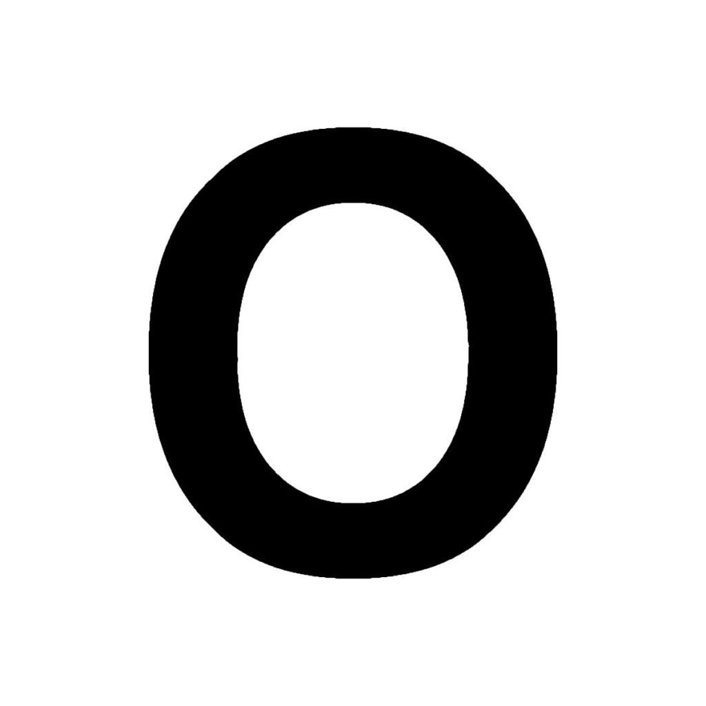 Noņemama burta o 100 mm uzlīme