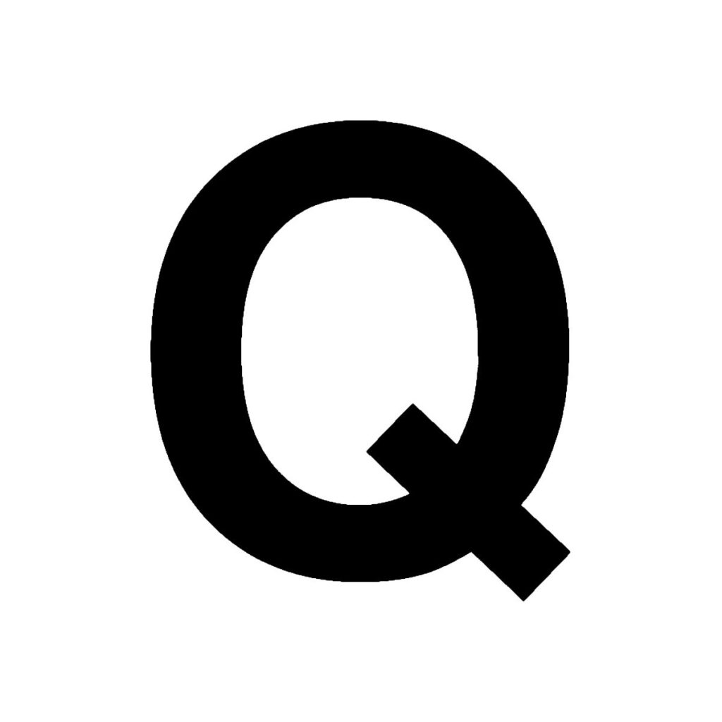 Noņemama burta q 100 mm uzlīme