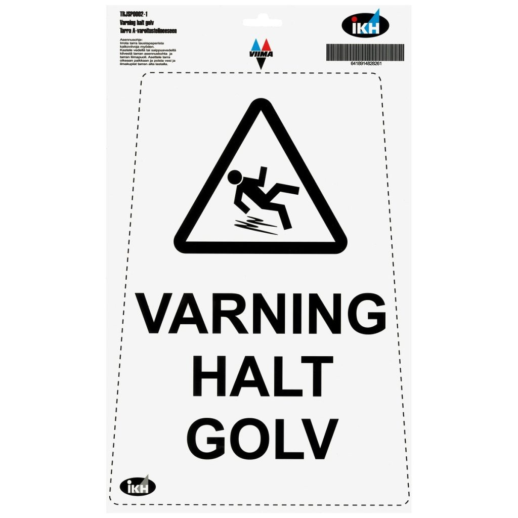 Uzlīme uz a-rāmja zīmes “varning halt golven”