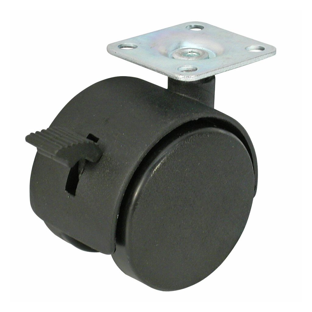MĒBEĻU RITENIS 50MM 4GAB PLASTMASA/PLĀKSNE/BREMZES