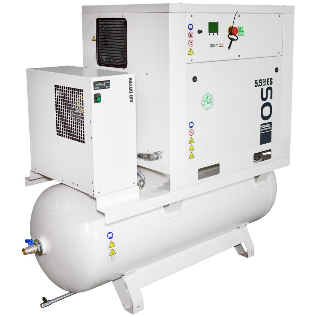BEZEĻĻAS SPIRĀLVEIDA KOMPRESORS W.DRYER 270L 620L 8BAR