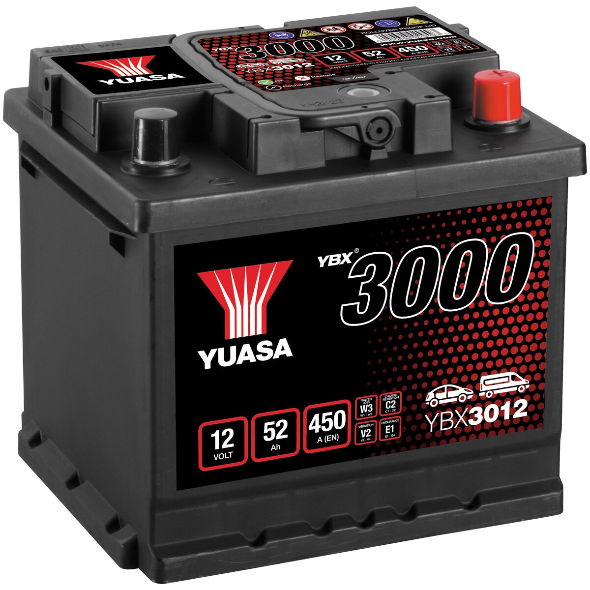 AKUMULATORS YUASA 52AH -+ 207X175X190