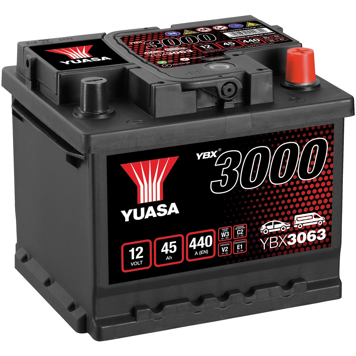AKUMULATORS YUASA 45AH -+ 207X175X175