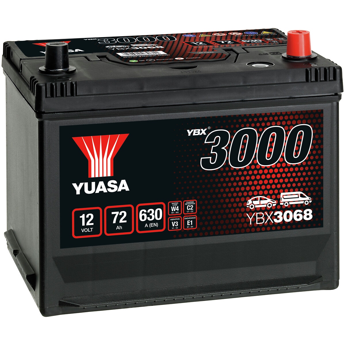 AKUMULATORS YUASA 72AH -+ 269X174X225