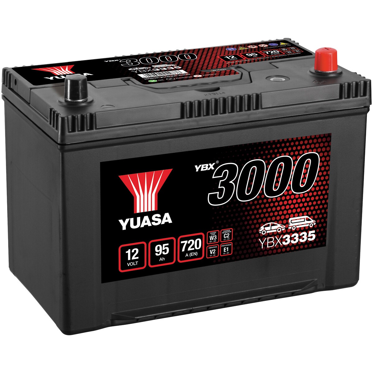 AKUMULATORS YUASA 95AH -+ 304X174X225