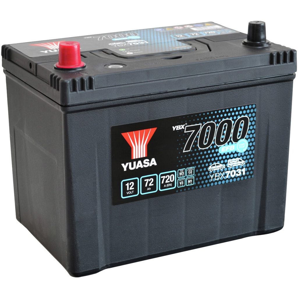 AKUMULATORS YUASA 72AH EFB +- 260X174X225