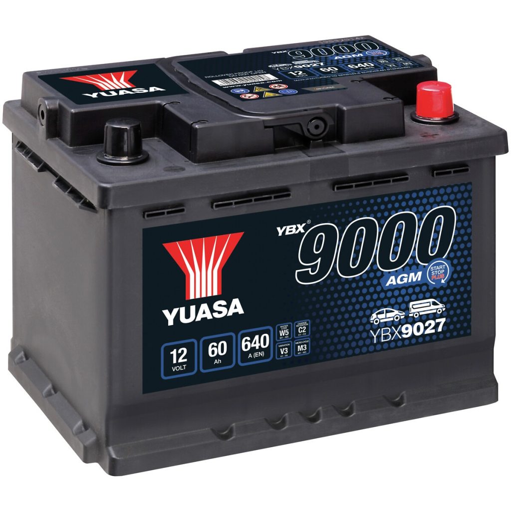 AKUMULATORS YUASA 60AH AGM -+ 242X175X190