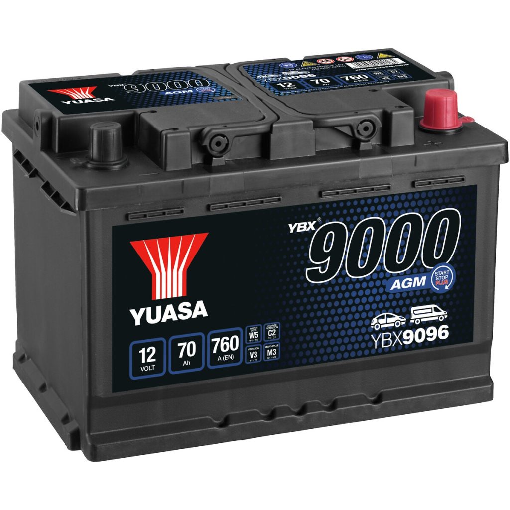 AKUMULATORS YUASA 70AH AGM -+ 278X175X190